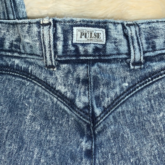Vtg 80s Pulse acid wash Extreme high waist Skinny Stretch denim Jeans 25 waist - Picture 3 of 11